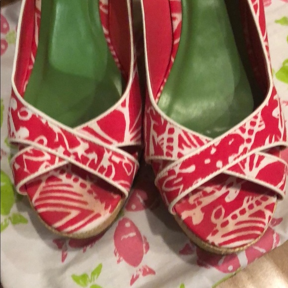 Lilly Pulitzer pink/white espadrille size 10 - Picture 4 of 9